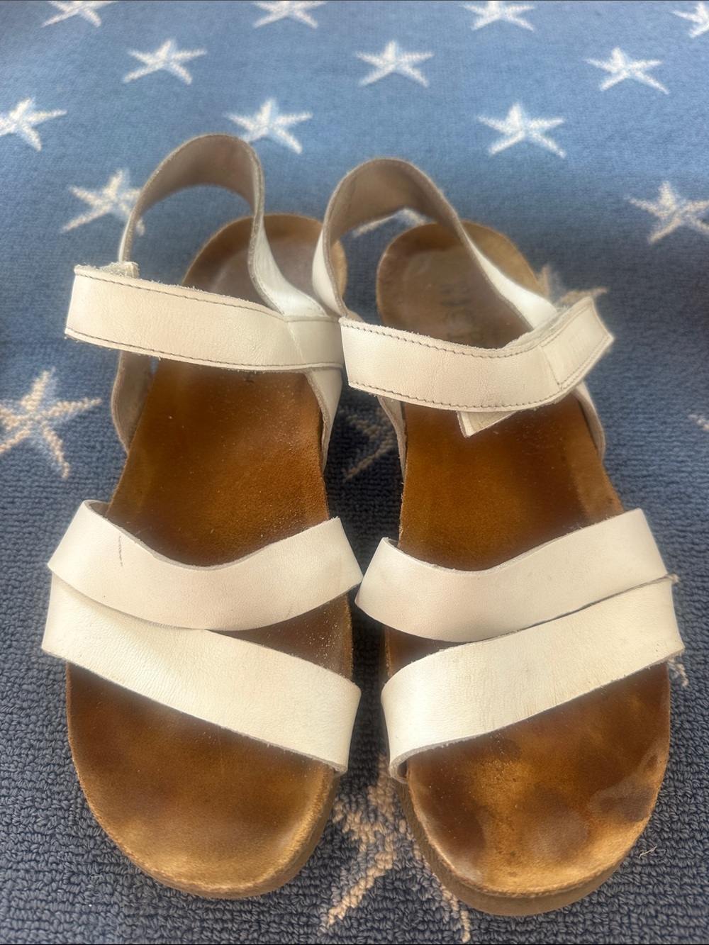 Naot Off-White Leather Comfort Sandals